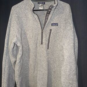 Men Patagonia Light Gray Large Fleece Pullover